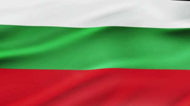 Bulgarische Flagge Weht Wind Videoaufnahmen Realistischen Bulgarischen Flagge Hintergrund Großaufnahme — Stockvideo