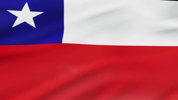 Bandeira Chile Acenando Imagens Vídeo Vento Realista Chile Bandeira Fundo — Vídeo de Stock