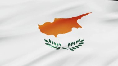 Kıbrıs bayrağı sallayarak video görüntüleri gerçekçi Kıbrıs bayrağı arka plan Rüzgar. Kıbrıs bayrağı Closeup döngü