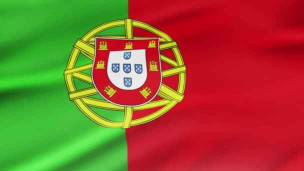 Portugál zászló integet a szél videofelvétel reális portugál zászló háttér. Portugál zászló Looping Vértes