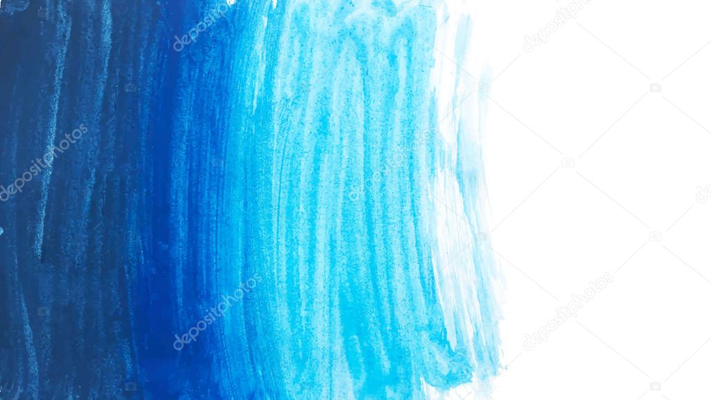 Hand painted blue watercolor background. Watercolor wash