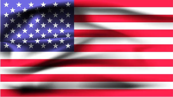 Bandera Americana Soplando Viento Bandera Estados Unidos Ondeando Textura Fondo — Vector de stock