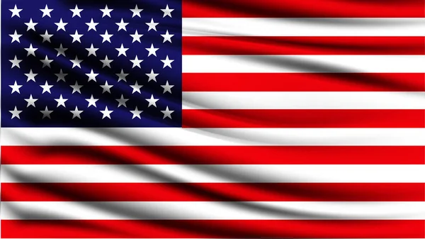 Bandera Americana Soplando Viento Bandera Estados Unidos Ondeando Textura Fondo — Vector de stock