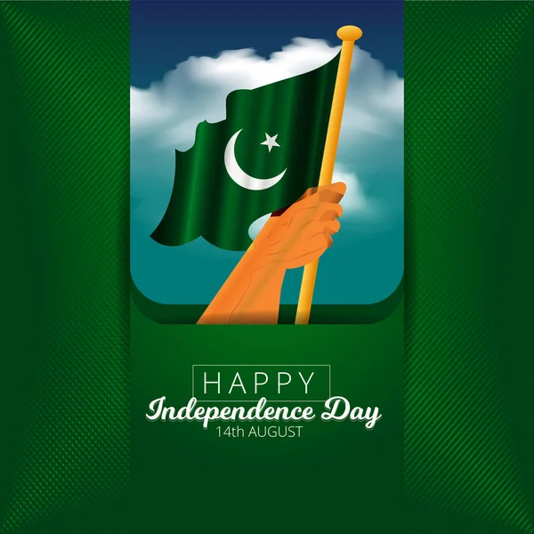 Ilustracja Wektorowa Abstrakcyjne Tło Dla Pakistanu Dzień Niepodległości Sierpnia — Wektor stockowy