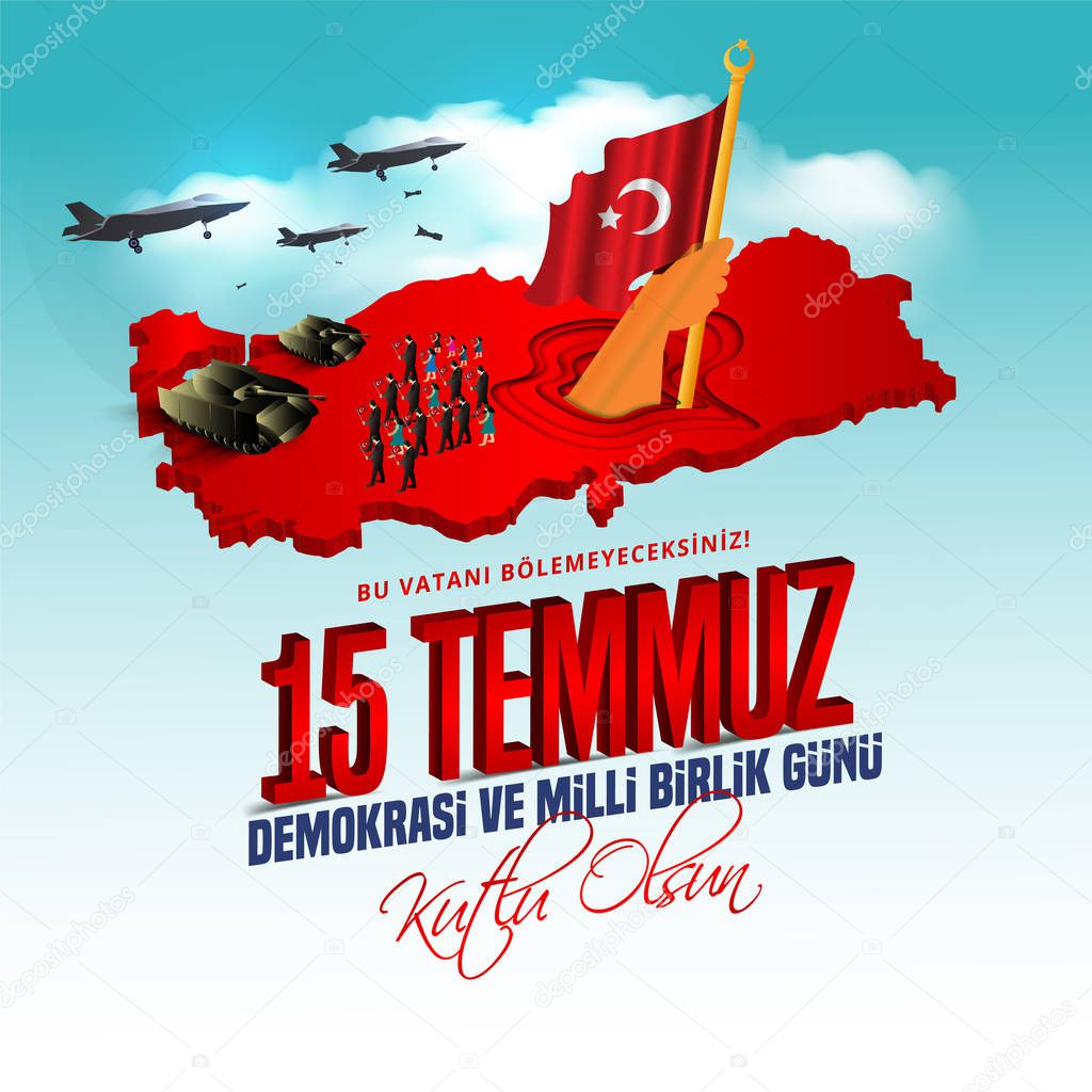 15 july Day Turkey. Translation of title in Turkish is 15 July The Democracy and National Unity Day of Turkey.