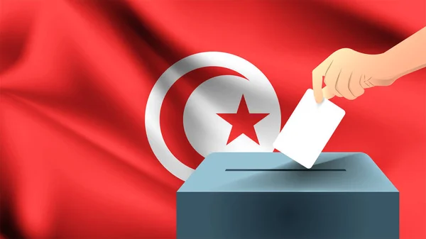 튀니지 튀니지 선거의 튀니지의 배경에 용지의 상징으로 마크와 종이를 — 스톡 벡터