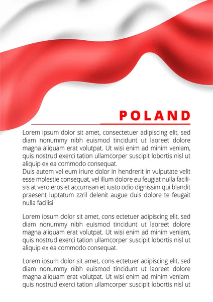 Polonia Bandiera Illustrazione Vettoriale Sfondo Bianco — Vettoriale Stock