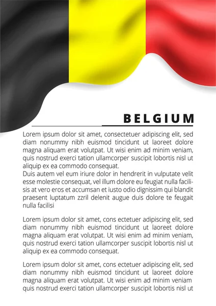 Belgien Flagga Vektor Illustration Vit Bakgrund — Stock vektor