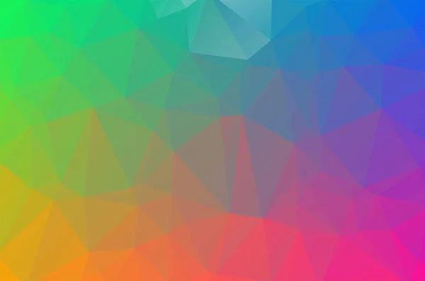 Bunte Mehrfarbige Low Poly Kristall Hintergrund Polygon Muster Grün Rosa — Stockvektor