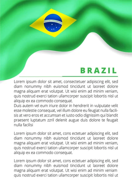 Bandeira Brasil Ilustração Vetorial Sobre Fundo Branco —  Vetores de Stock