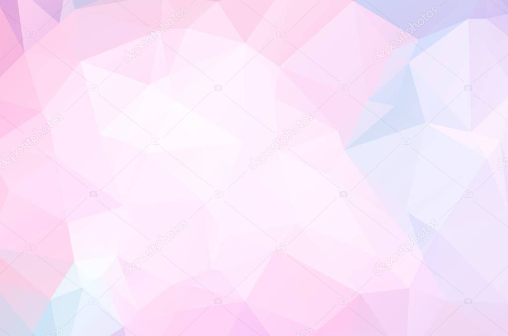 soft blue pink Low poly crystal background. Polygon design pattern. blue purple Low poly vector illustration, low polygon background.
