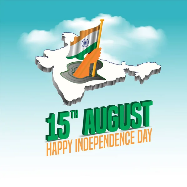 Vector Illustratie Van Augustus India Happy Independence Day Concept Met — Stockvector