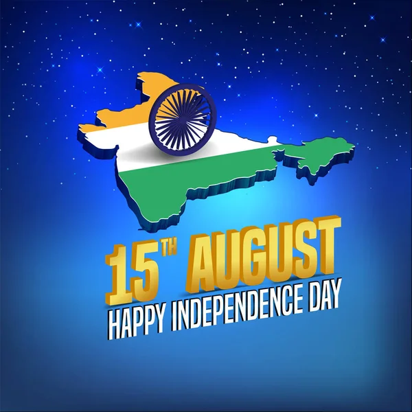 Ilustracja Wektorowa Sierpnia Indie Szczęśliwy Koncepcja Dzień Niepodległości Tekstem Sierpnia — Wektor stockowy