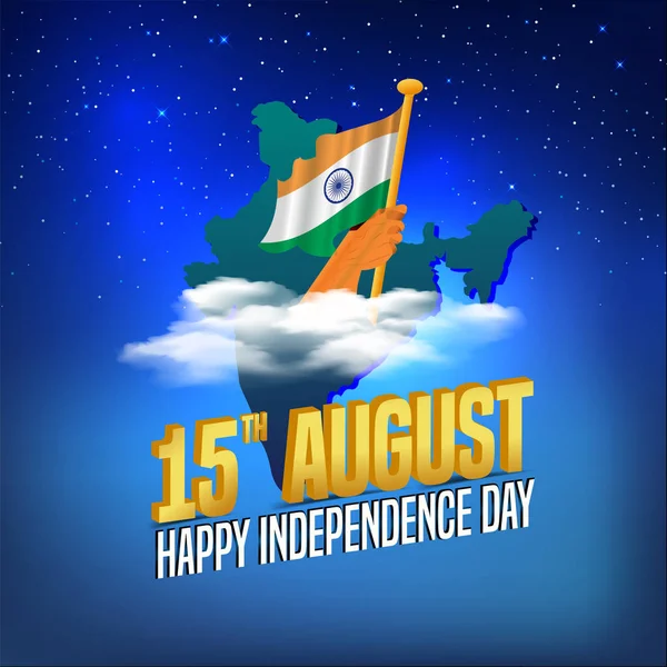 Vector Illustratie Van Augustus India Happy Independence Day Concept Met — Stockvector