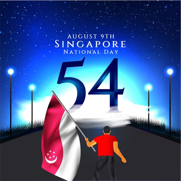 Der August Ist Singapurs Unabhängigkeitstag Nationalfeiertag Stadtstaat Singapur Feierrepublik Grafik — Stockvektor