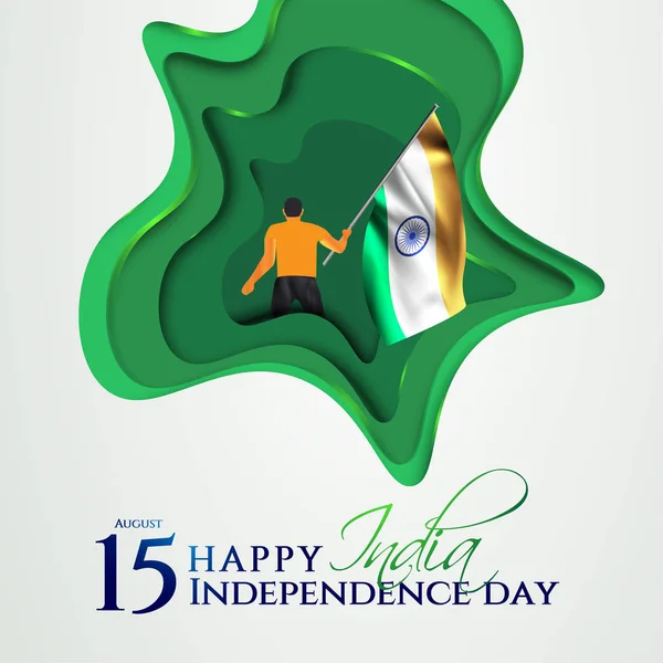 Wektor Świąteczna Ilustracja Niepodległości Dzień Indiach Uroczystości Sierpnia Elementy Konstrukcyjne — Wektor stockowy