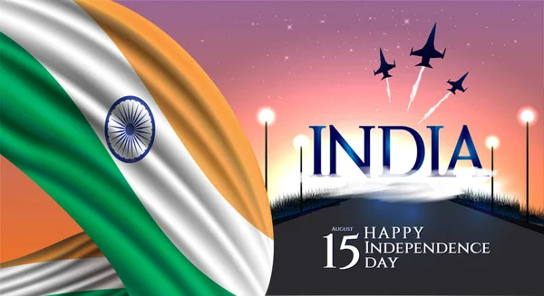 Διάνυσμα Εορταστική Απεικόνιση Της Ημέρας Ανεξαρτησίας Στην Ινδία Γιορτή Στις — Διανυσματικό Αρχείο