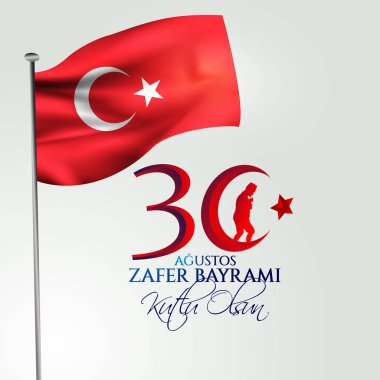 vektör illüstrasyon 30 agustos zafer bayrami Zafer Bayramı Türkiye. Çeviri: 30 Ağustos zafer kutlaması ve Türkiye'de Ulusal Bayram. kutlama cumhuriyeti, tasarım öğeleri için grafik