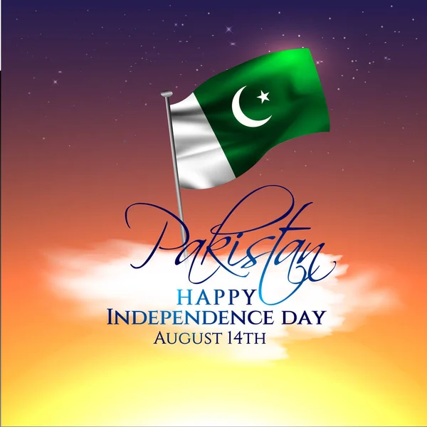 Wektor Ilustracja Uroczysty Dzień Niepodległości Pakistanie Celebracji Sierpnia Wektor Elementów — Wektor stockowy