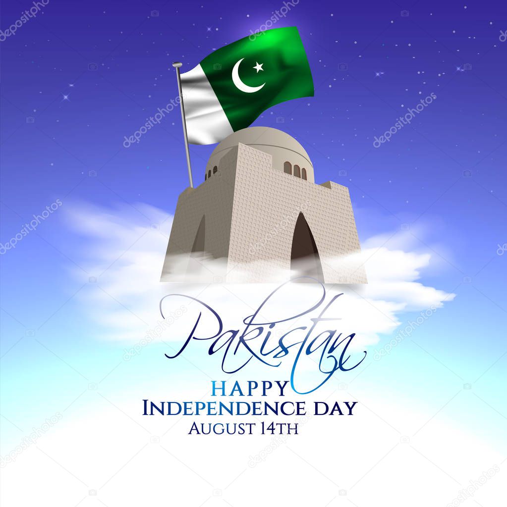 vector festive illustration of independence day in Pakistan celebration on August 14. vector design elements of the national day. holiday graphic icons. National day