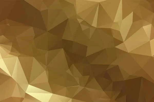 Gold Low Poly Crystal Background Polygon Design Pattern Golden Low — Stock Vector