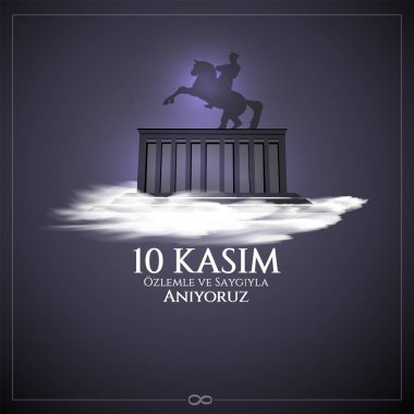 vektör illüstrasyon. 10 kasım anma tarihi 10 Kasım ölüm günü Mustafa Kemal Atatürk , Türkiye Cumhuriyeti'nin ilk cumhurbaşkanı. çeviri Türkçe. 10 Kasım saygı ve hatırla.