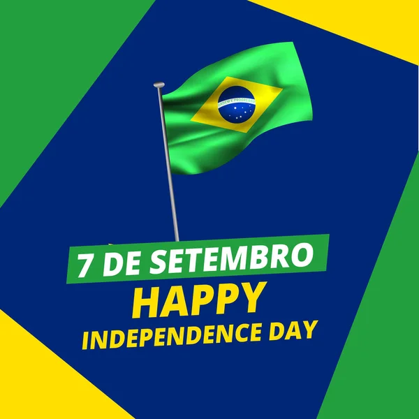Setembro Traduzir Setembro Dia Independência Brasil Design Banner Cartaz Com — Vetor de Stock