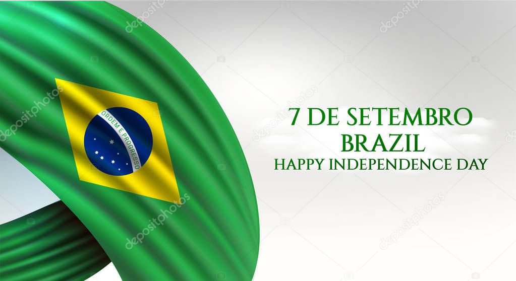 7 De Setembro, Translate: 7 September Brazil Independence Day. banner or poster design with abstract elements. 