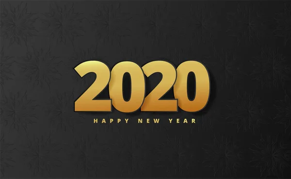 Frohes Neues Jahr 2020 Banner Golden Vektor Luxus Text 2020 — Stockvektor