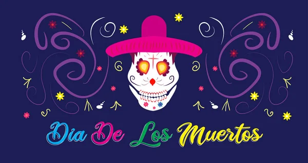 Cabeçalho Site Design Banner Com Caligrafia Colorida Dia Los Muertos —  Vetores de Stock