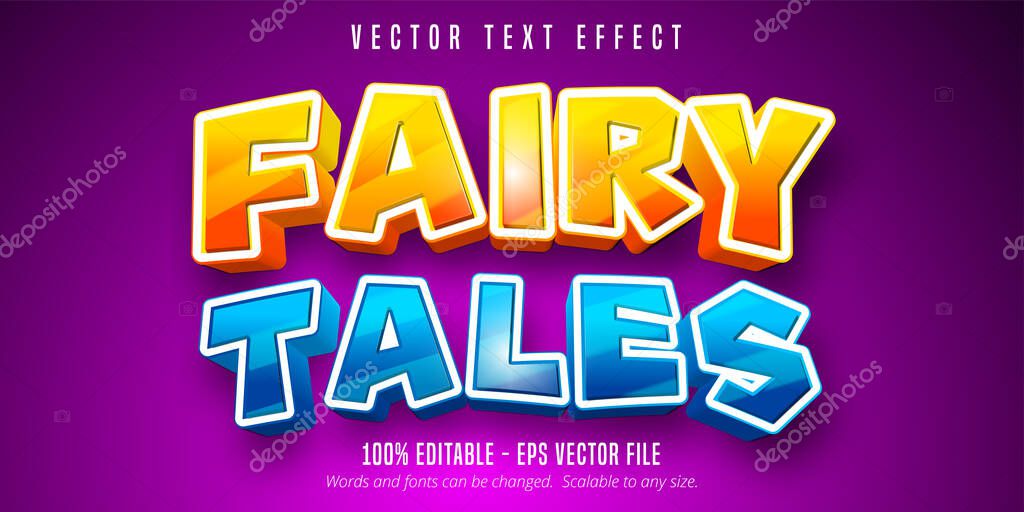 Fairy tales text effect, editable font style
