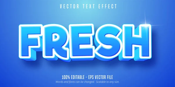 Texto Fresco Efecto Texto Editable Azul — Vector de stock