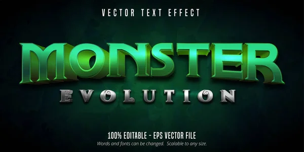 Monster Evolúció Szöveg Játék Stílus Szerkeszthető Szöveg Hatása — Stock Vector