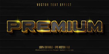 Premium text, shiny gold and black style editable text effect clipart