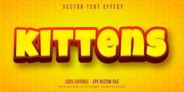 Kedi yavruları metin, çizgi film biçimi düzenlenebilir metin efekti