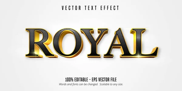 Royal Text Lesklý Zlatý Styl Upravitelný Textový Efekt — Stockový vektor