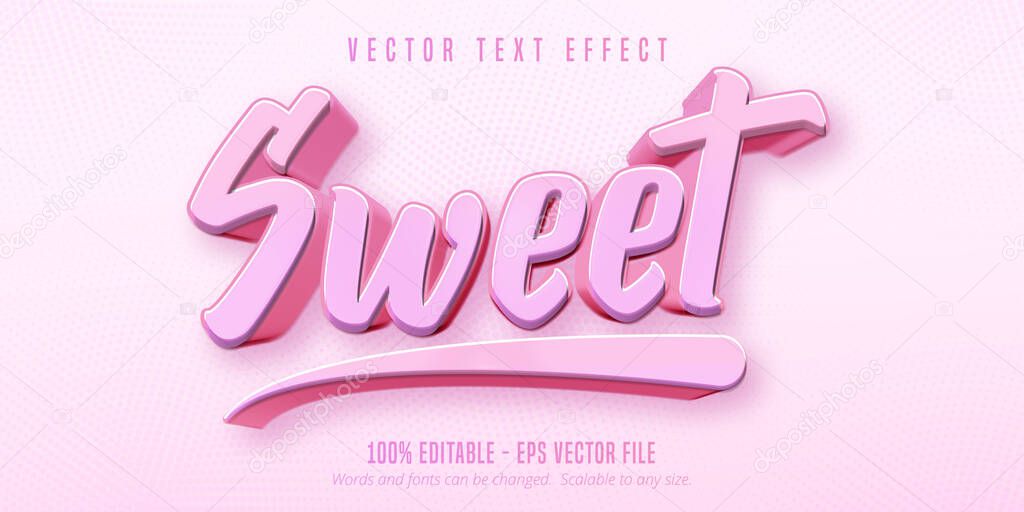 Sweet text, game style editable text effect