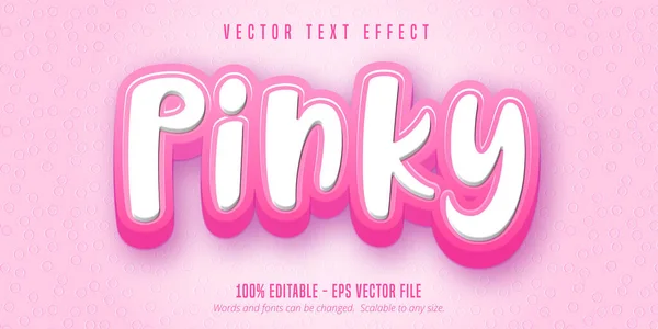 Pinky Texto Desenho Animado Estilo Editável Efeito Texto — Vetor de Stock