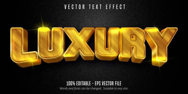 Luxusní Text Lesklý Zlatý Styl Upravitelný Textový Efekt — Stockový vektor