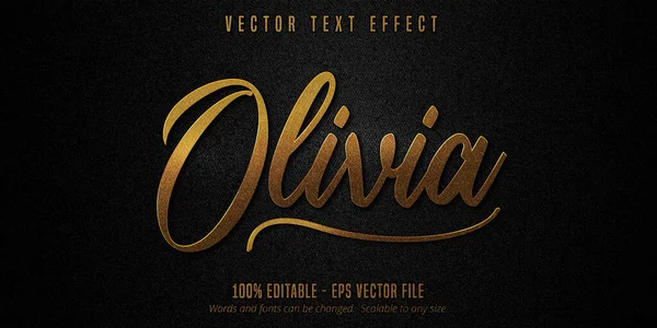 Luxusní Zlatý Upravitelný Textový Efekt Černém Plátně Pozadí — Stockový vektor