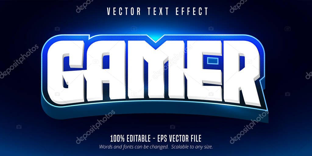 Gamer text, e-sport style editable text effect