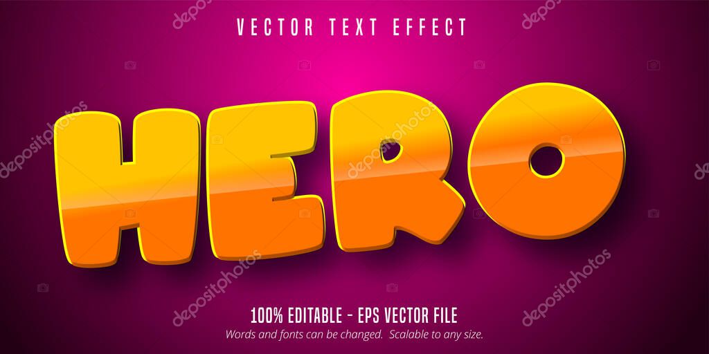 Hero text, cartoon style editable text effect