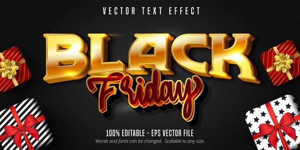 Zwarte Vrijdagtekst Bewerkbaar Teksteffect Zwarte Vrijdag Verkoop Banner Lay Out — Stockvector