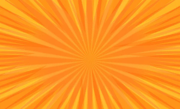Cómic Pop Art Tira Radial Sobre Fondo Naranja — Vector de stock