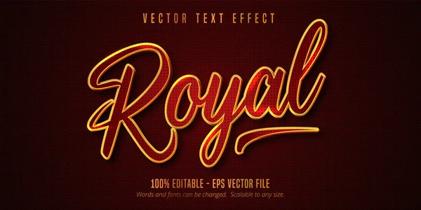 Királyi Szöveg Fényes Arany Piros Színű Szerkeszthető Szöveg Hatása — Stock Vector