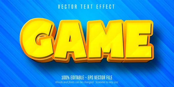 Texto Del Juego Efecto Texto Editable Estilo Dibujos Animados — Vector de stock