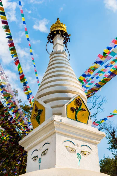 尼泊尔加德满都 2015年2月13日 尼泊尔加德满都 Swayambhunath 寺的小佛塔 又名猴庙 — 图库照片