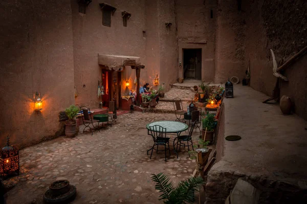 Ait Ben Haddou Marruecos Octubre 2015 Patio Entrada Kasbah Tebi — Foto de Stock