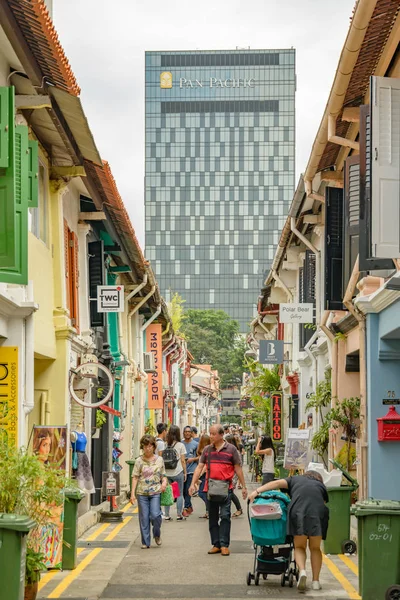 Singapur Ciudad Singapur Octubre 2016 Calle Con Tiendas Boutiques Cafés — Foto de Stock