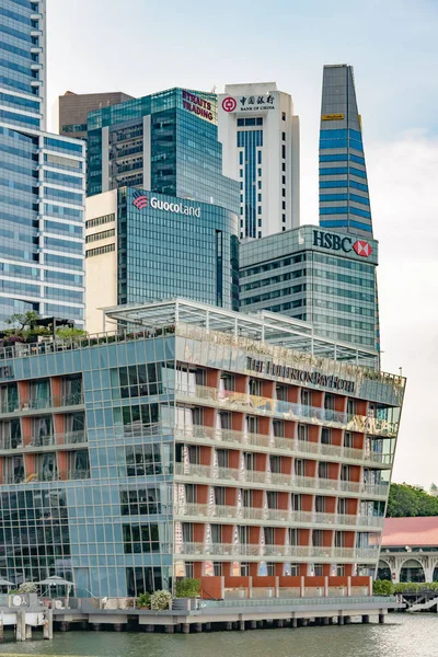 Сингапур Октября 2016 Fullerton Bay Hotel Tower Blocks Central Business — стоковое фото